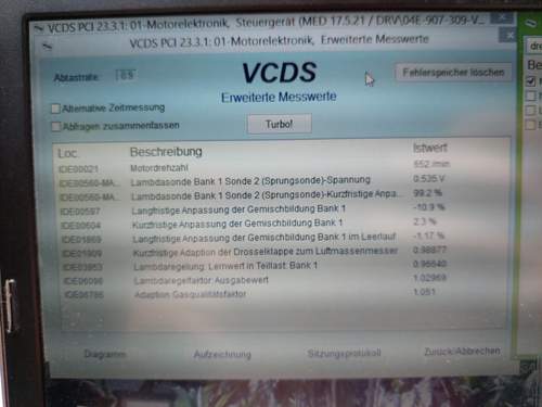 VCDS Trimwerte Leerlauf