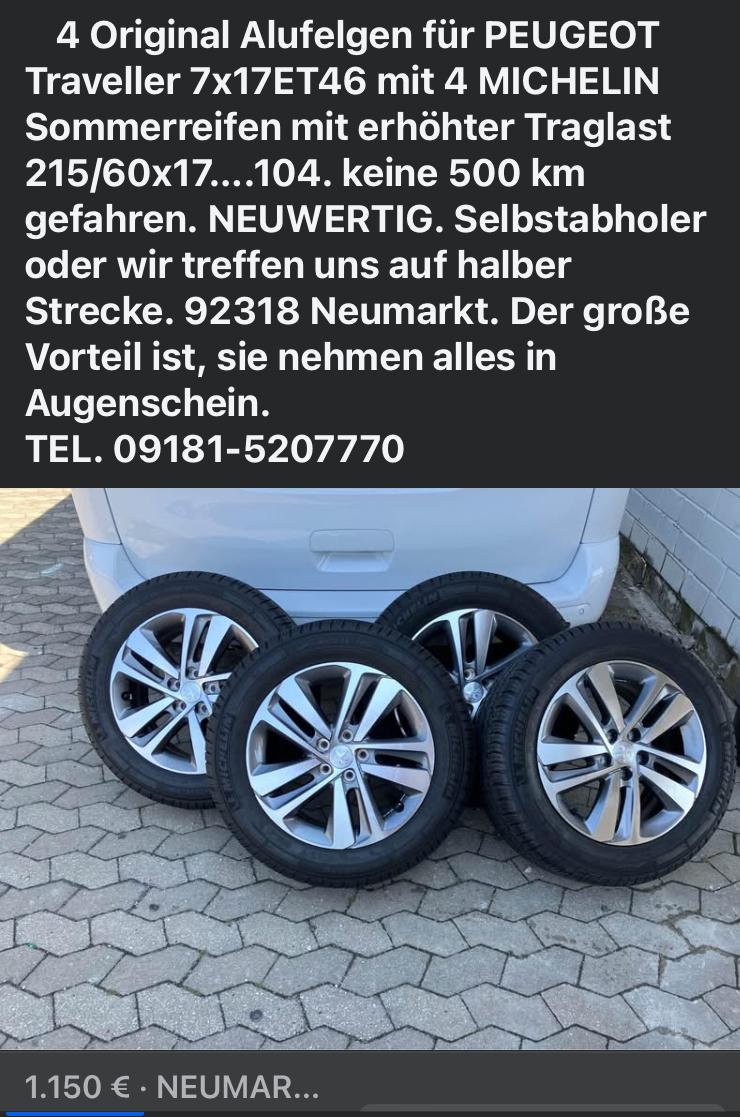 Felgen Reifenkombination für Campster … PEUGEOT Citroën usw