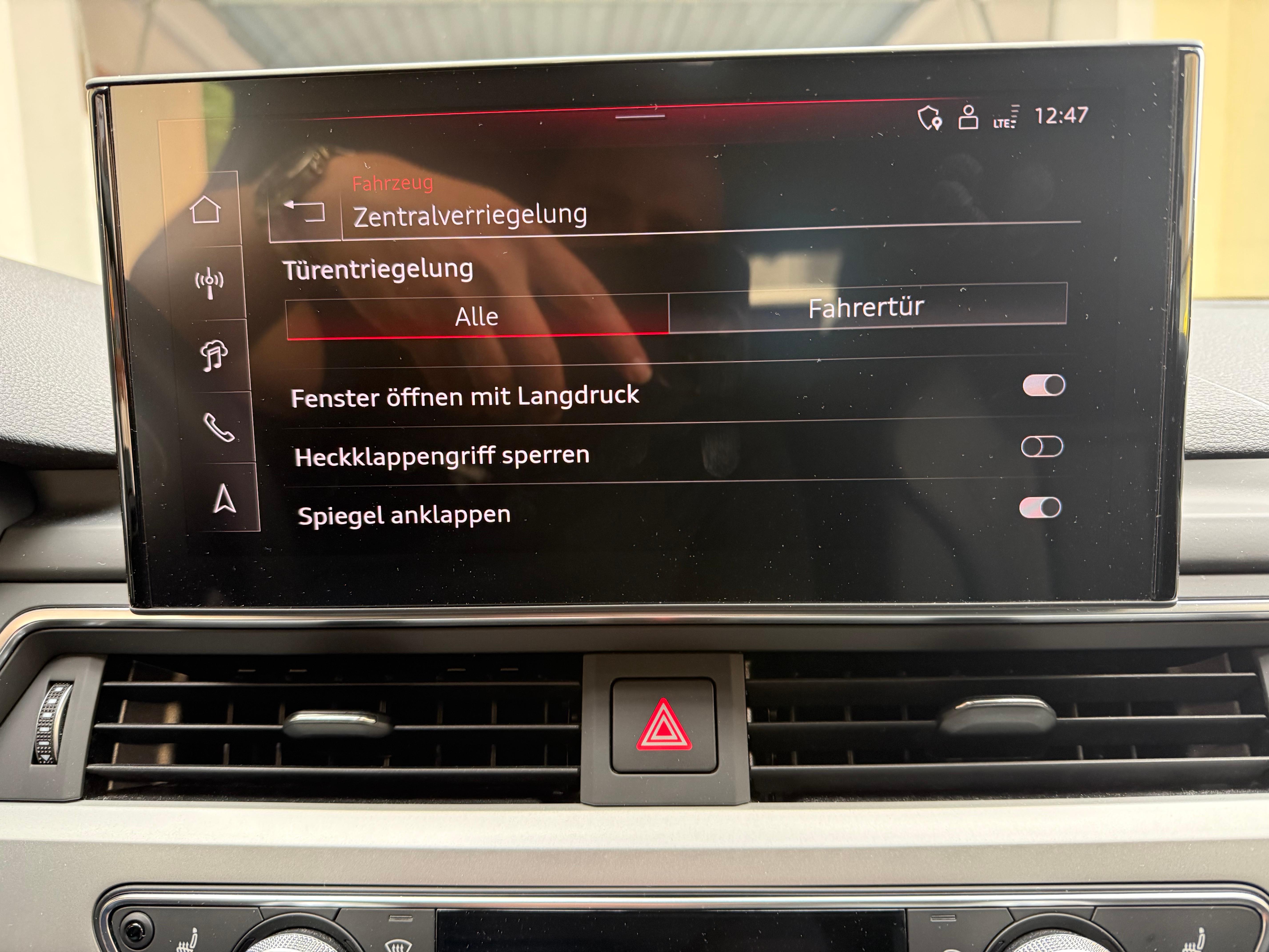 Fenster öffnen per Langdruck auf Schlüssel