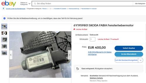 6Y1959801 Fabia 1 Fensterheber