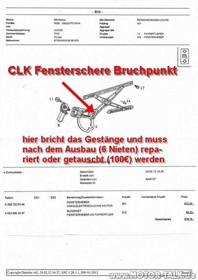 Fensterhebermechanik