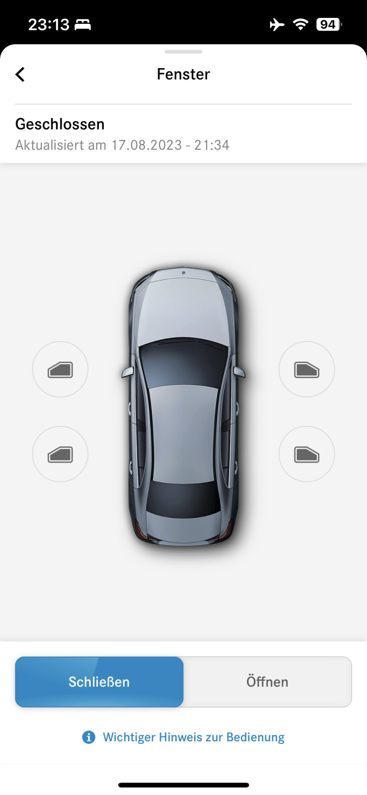 Fensterschließung Mercedes Me
