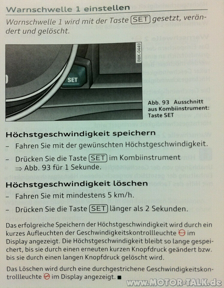 Festprogrammierte (!) Warnschwelle