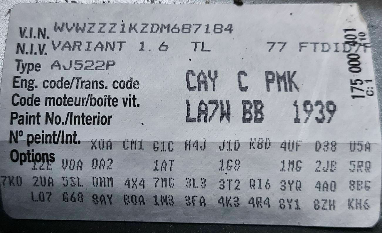 Finde keine PR-Nummer für Bremsen hinten