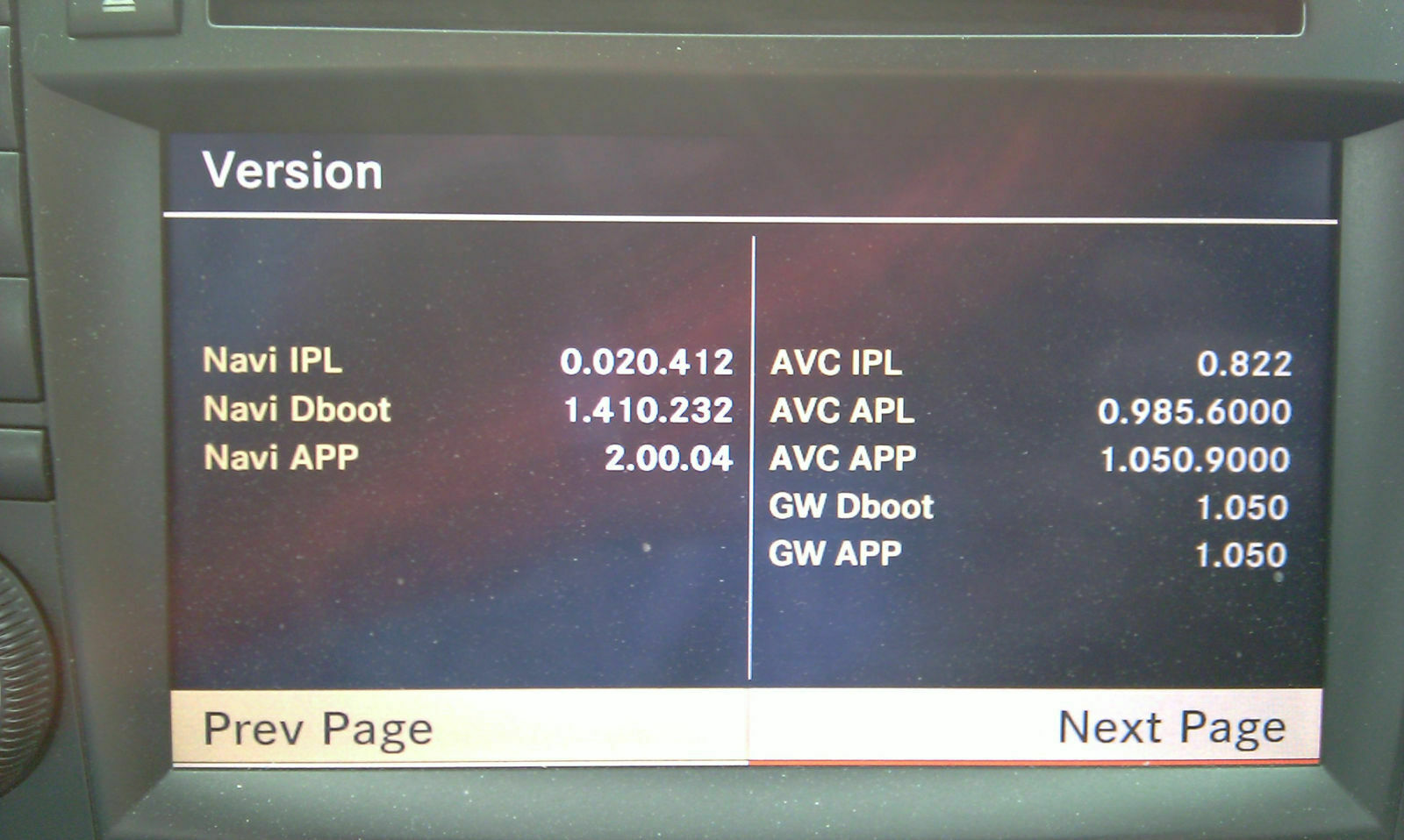Firmware und Navigationssoftware COMAND APS NTG 2.5