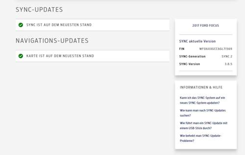 Update auf Fordseite