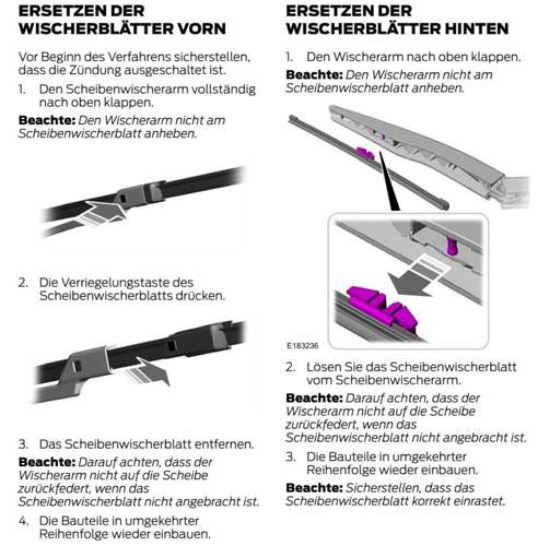 Wischerblatt hinten wechseln