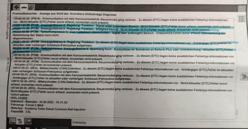 Software Update - fehlerliste