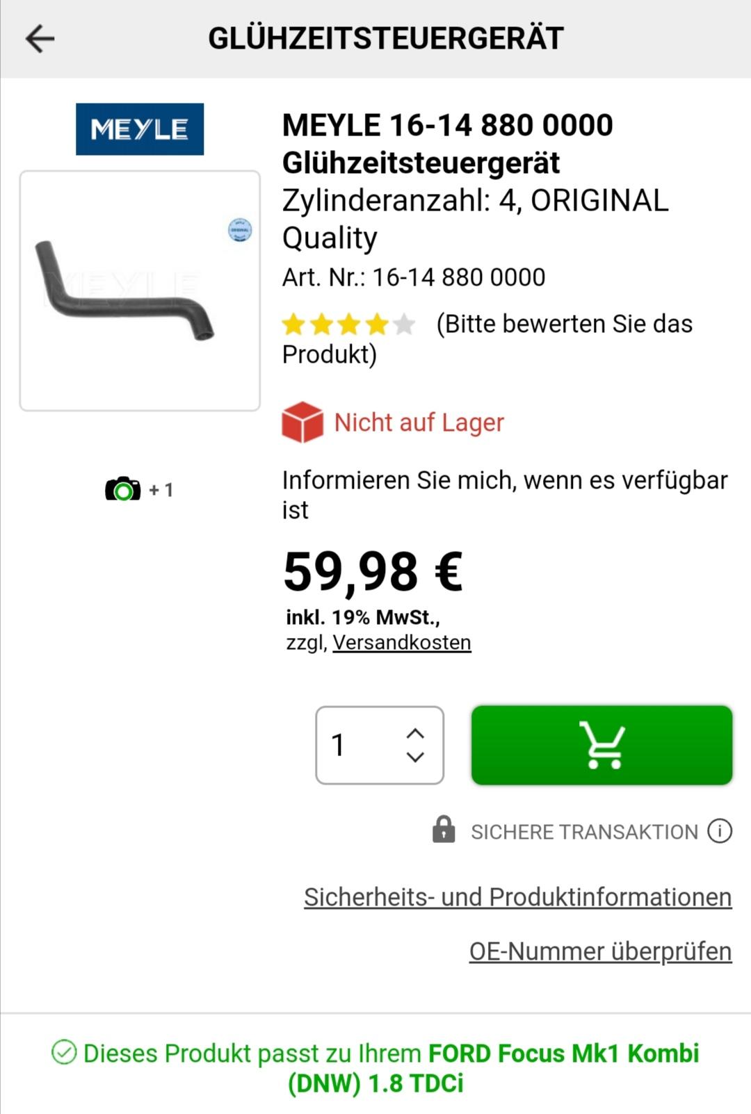 Ford focus tdci vorglühsteuergerät