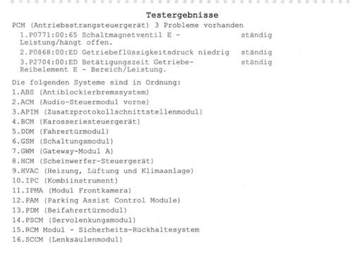 Fehler Diagnose