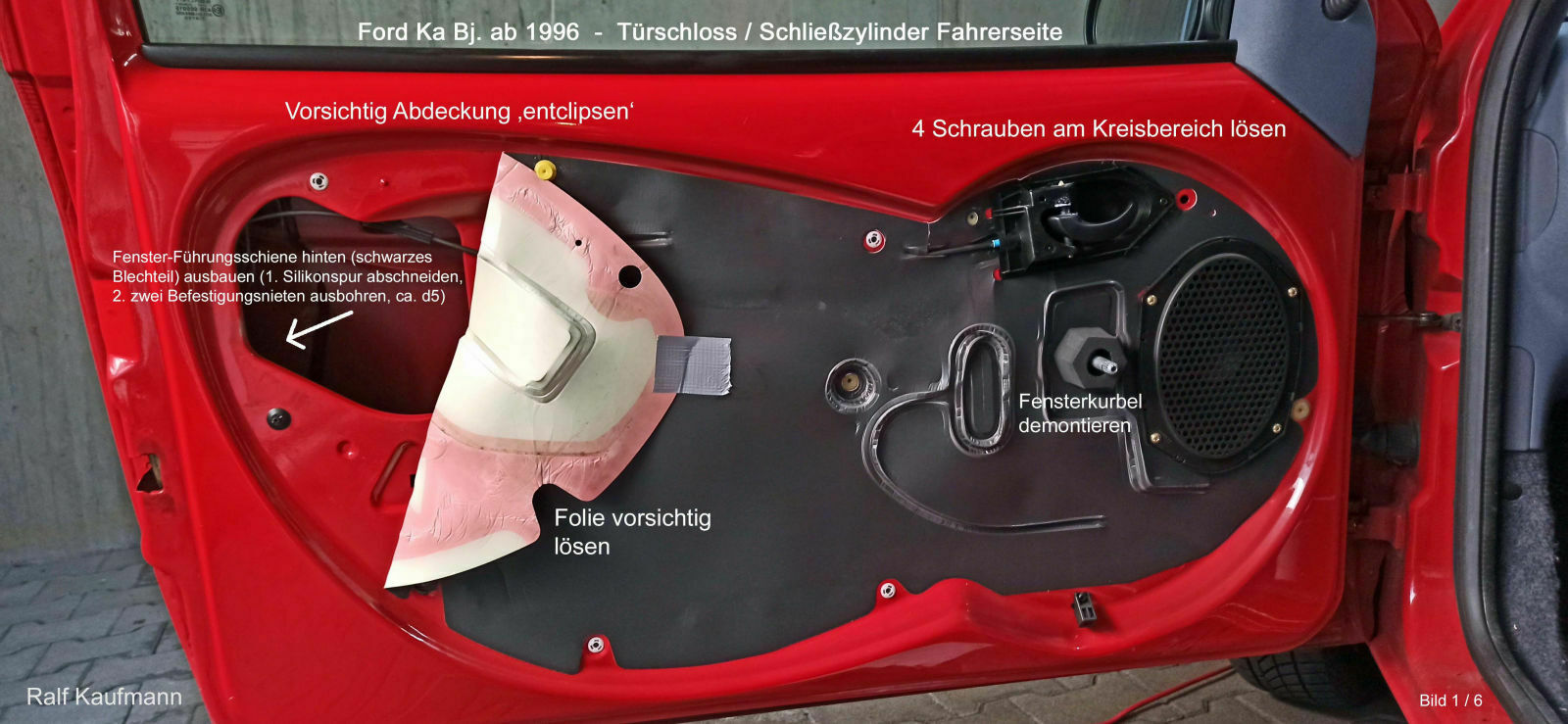Ford Ka 1 - Türschloss Fahrerseite / Reparatur