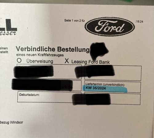 Bestellung Ford