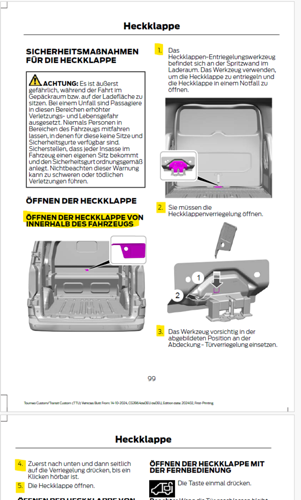 Heckklappe von innen öffnen