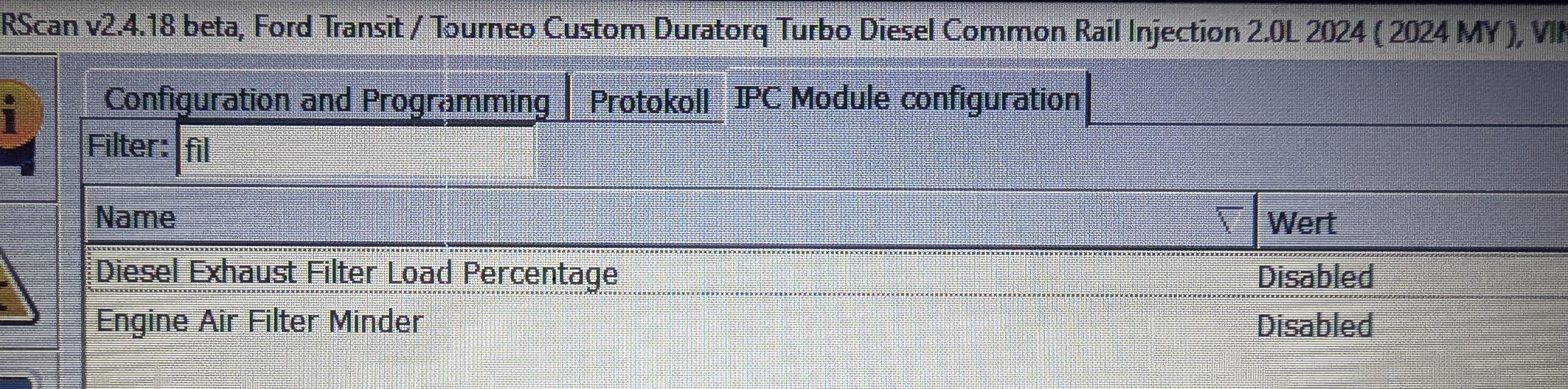 Ford Tourneo / Transit Custom - ForScan Codierungen