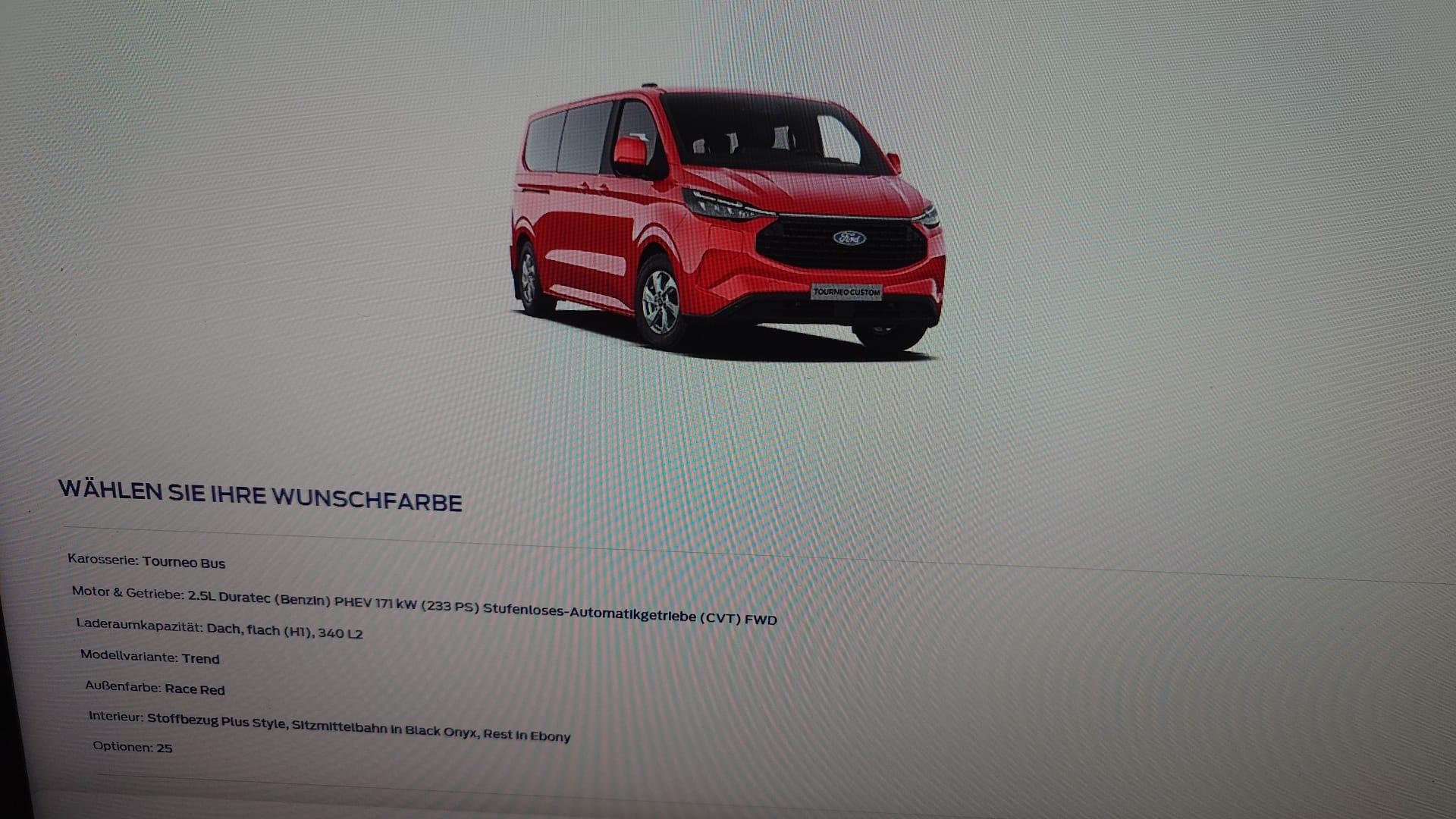 Ford Tourneo / Transit Custom - Liefer- / Wartezeit (NXN/NRN ab 10/2023)