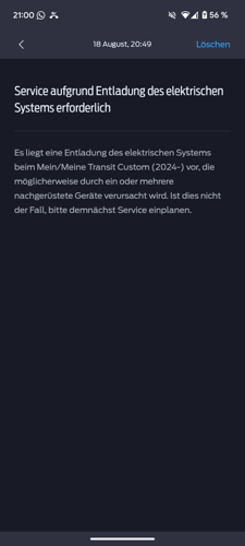 Meldung Ford App