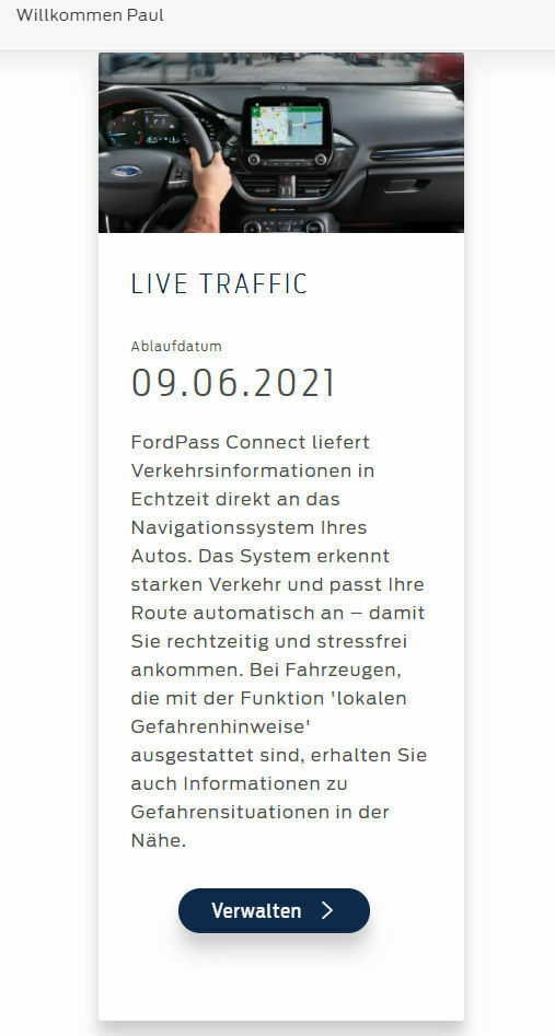 FordPass Connect und Live Traffic