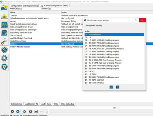 Forscan 2.3.49 (Batteries Ford C-Max 2)