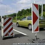 Baustellenblitz in Fahrtrichtung