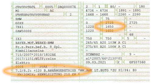 Fahrzeugschein iX3