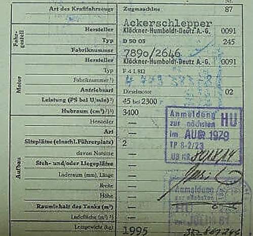 KFZ Schein alt