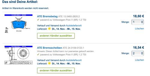 Bremsensatz