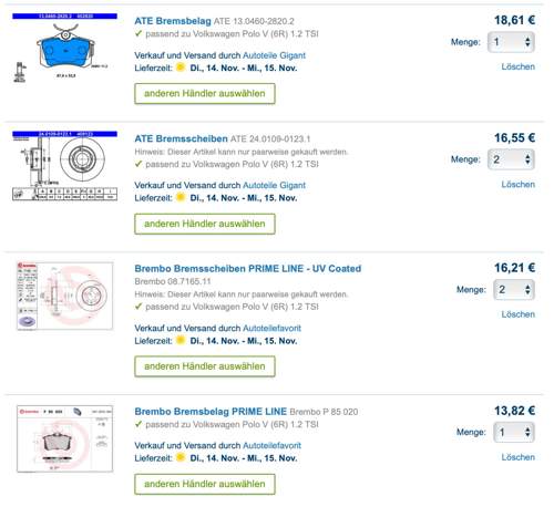 Bremsenpaket