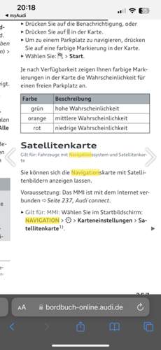 Einstellung Satellitenkarte