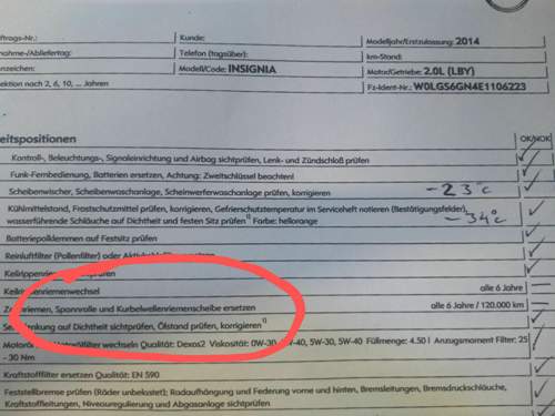 Zahnriemenwechsel Serviceplan