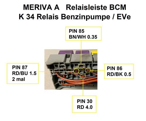 Relaissockel Benzinpumpenrelais