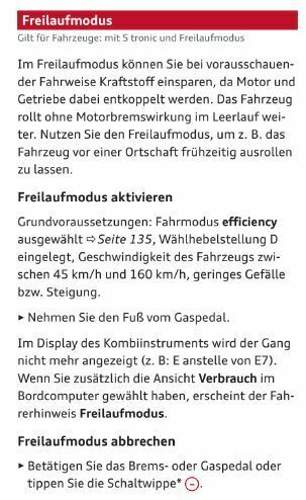 Freilaufmodus