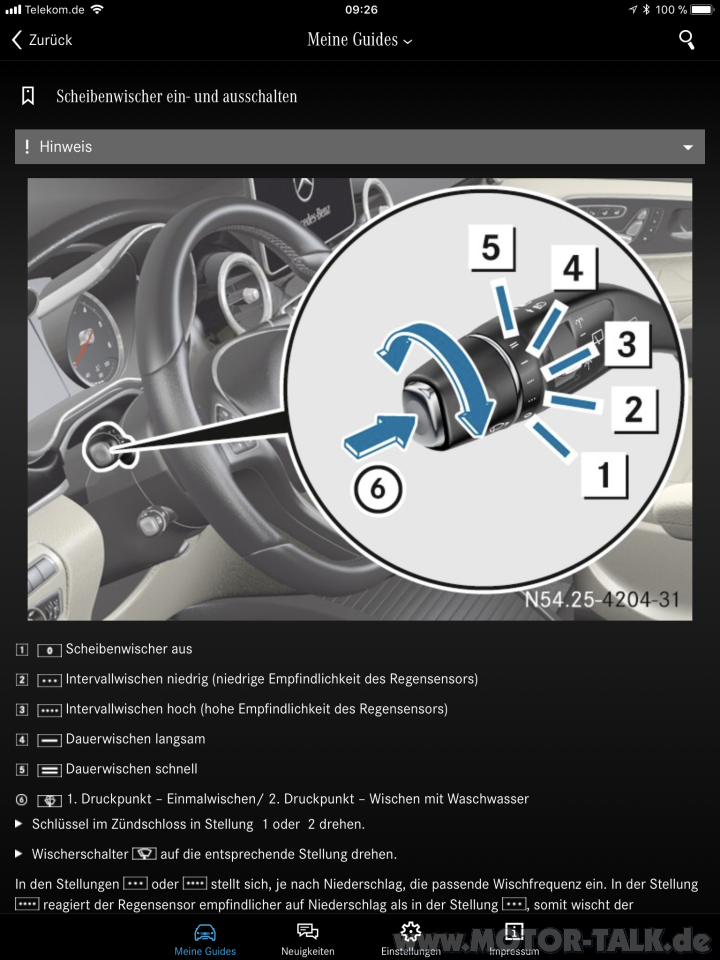 Frequenz Scheibenwischer