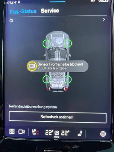 Frontscheiben Sensor blockiert