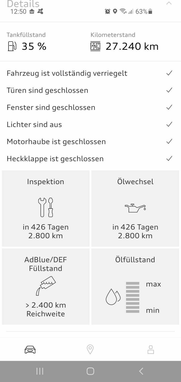 Füllstand AdBlue Anzeige und Fehlermeldung