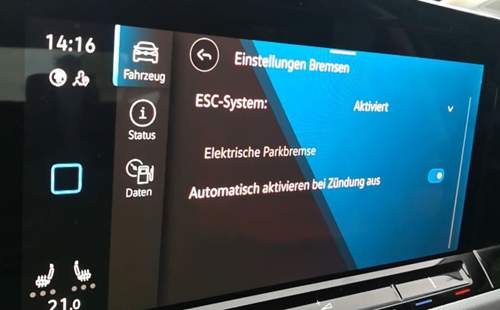EPB-Einstellung (nur auf alte SW 16xx)