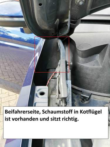 Beifahrerseite, Schaumstoff da!