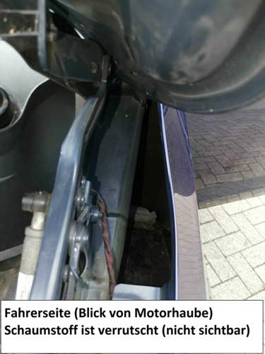 Fahrerseite, Schaumstoff nicht da!