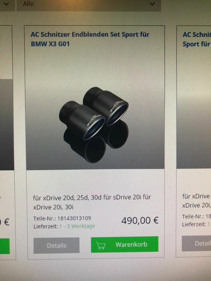 G01 Auspuffblende schwarz