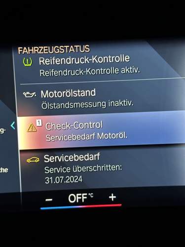 Servicebedarf Motoröl Meldung