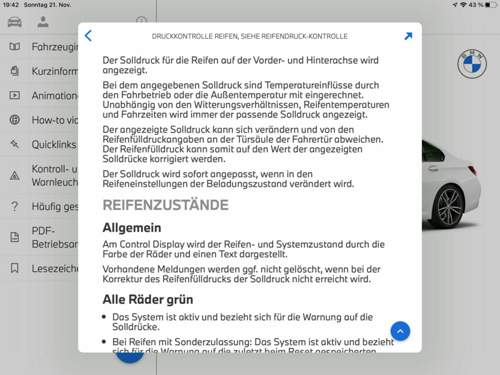 Reifendruck Sollwert