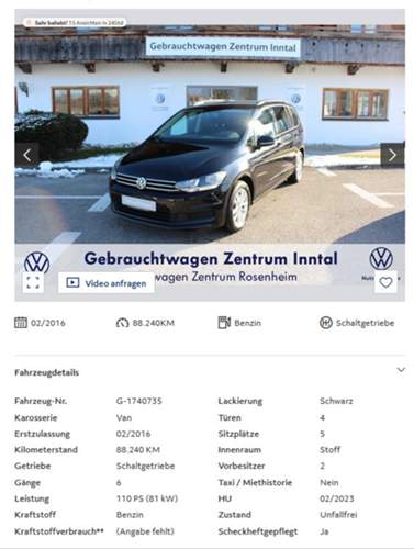 Verkaufsanzeige 2021