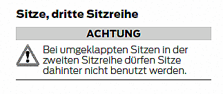Galaxy umklappbare Sitze in Kombination