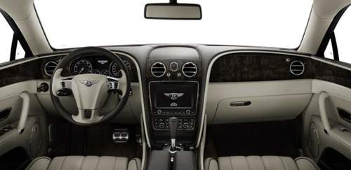 Leder, Holz und High-Tech: Das Cockpit des Bentley Flying Spur.