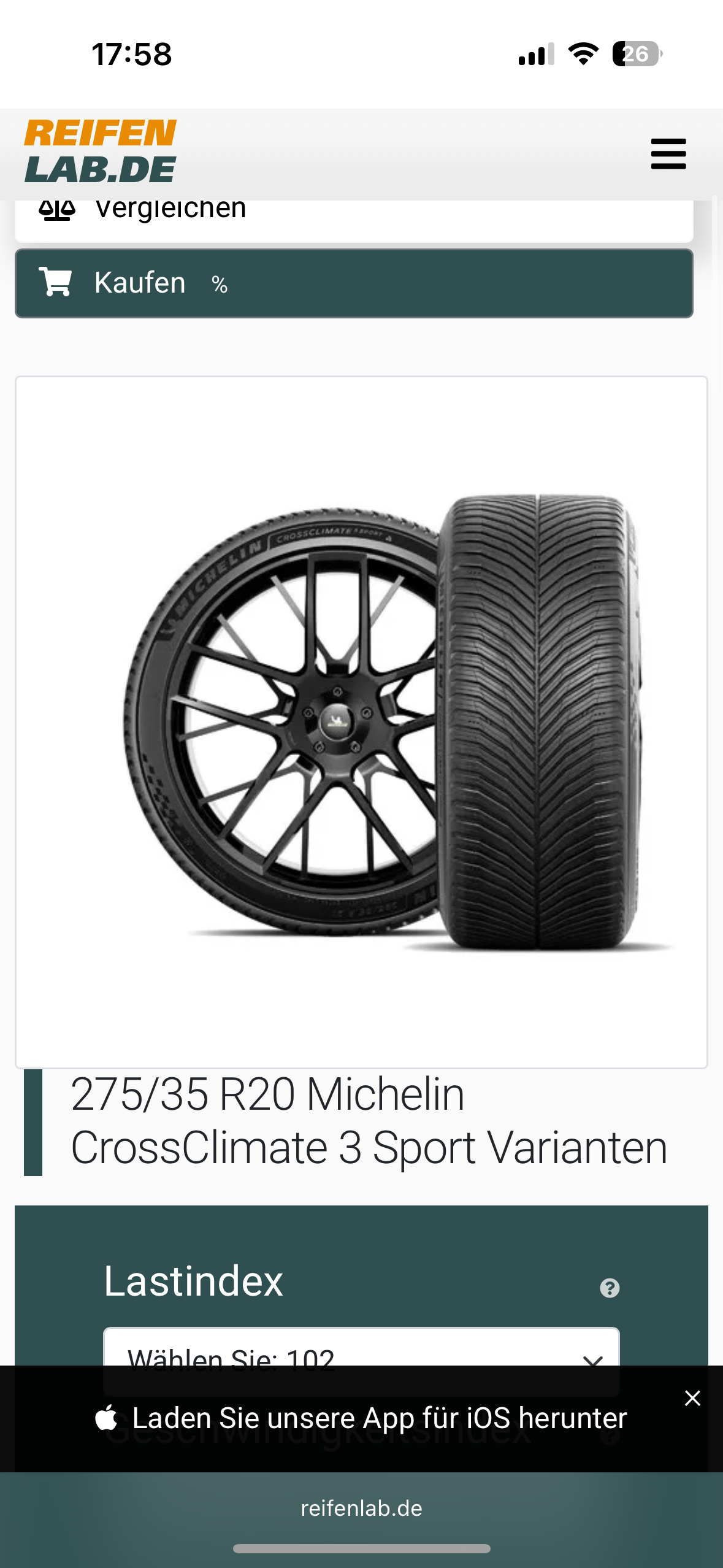 Ganzjahresreifen (275/35/R20) bei Mischbereifung 20" - Alternative Reifengrößen?