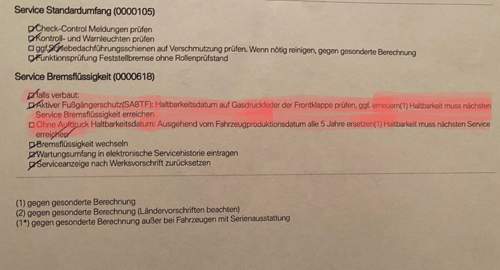 BMW Laufzettel wechsel Gasdruckf. Motorh