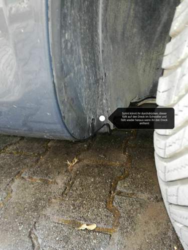 Radhausverkleidung Vorderachse unten am