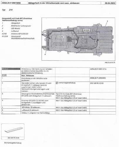 Mercedes-214-mittelkonsole