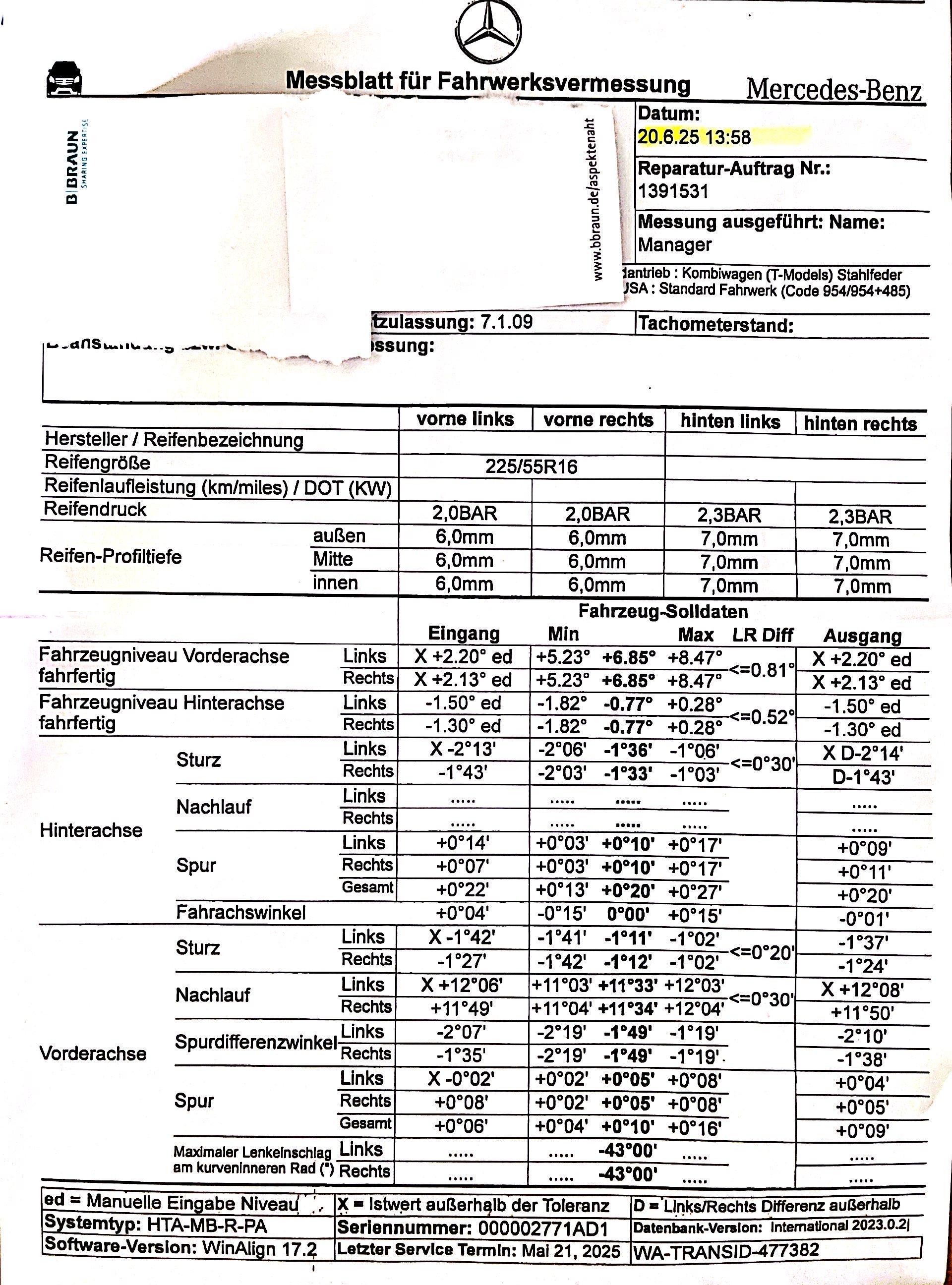 Geradeauslauf nicht einstellbar, Frage: Lenkgetriebe oder Achsproblem (oder andere Idee..?)