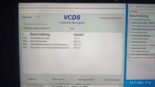 Temperaturen aus VCDS