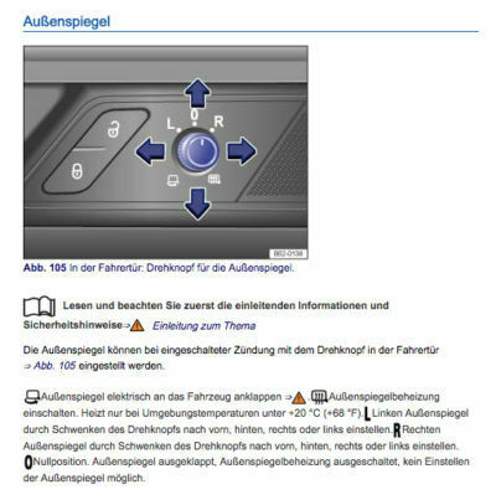 Spiegel Einstlelungen